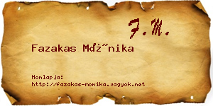 Fazakas Mónika névjegykártya